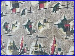 SALE! Atomic Ranch Barkcloth Vintage Fabric Drape Curtain 1950s Mid Century Home