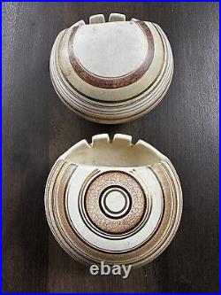SASCHA BRASTOFF ceramic ART atomic ashtrey set Mid Century Modern/ MCM