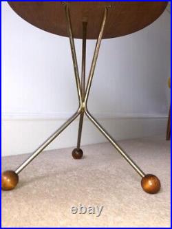 Scandinavian 1950s vintage teak and copper atomic coffee table. Albert Larsson