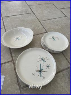 Set Of 11 Salem North Star Atomic Luncheon, Dinner Plates, Bowl, Mid Century Set Of 11 Salem North Star Atomic Luncheon, Dinner Plates, Bowl, Mid Century