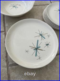 Set Of 11 Salem North Star Atomic Luncheon, Dinner Plates, Bowl, Mid Century Set Of 11 Salem North Star Atomic Luncheon, Dinner Plates, Bowl, Mid Century