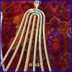 Set Of 2 Vintage 60s Mid Century Atomic Wall Sconce Candle Holder Wood Metal 22