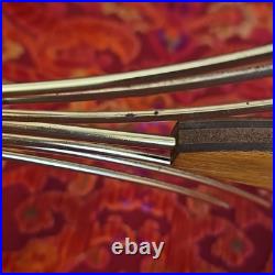Set Of 2 Vintage 60s Mid Century Atomic Wall Sconce Candle Holder Wood Metal 22