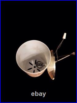 Set of 2 Gold White Mid-Century Plastic Shade Atomic Starburst Wall Sconces