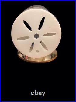 Set of 2 Gold White Mid-Century Plastic Shade Atomic Starburst Wall Sconces