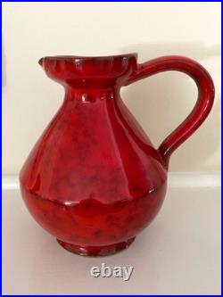 Set of 2 Mid Century Rosenthal Netter Italy Atomic Red Pottery Vase Estate Find