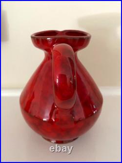 Set of 2 Mid Century Rosenthal Netter Italy Atomic Red Pottery Vase Estate Find