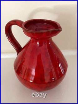 Set of 2 Mid Century Rosenthal Netter Italy Atomic Red Pottery Vase Estate Find