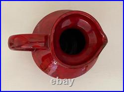 Set of 2 Mid Century Rosenthal Netter Italy Atomic Red Pottery Vase Estate Find