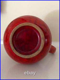 Set of 2 Mid Century Rosenthal Netter Italy Atomic Red Pottery Vase Estate Find