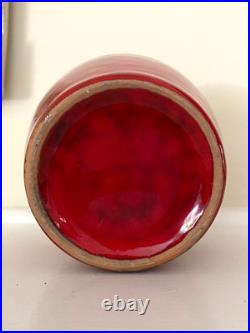 Set of 2 Mid Century Rosenthal Netter Italy Atomic Red Pottery Vase Estate Find