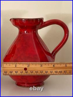 Set of 2 Mid Century Rosenthal Netter Italy Atomic Red Pottery Vase Estate Find