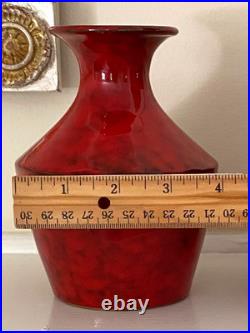 Set of 2 Mid Century Rosenthal Netter Italy Atomic Red Pottery Vase Estate Find
