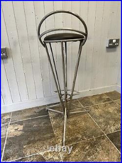Set of 4 mid century vintage 1960's atomic Sputnik metal bar stools