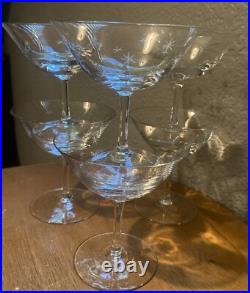Set of 6 Mid Century Modern Atomic Starburst Champagne / Cocktail Glasses Set of 6 Mid Century Modern Atomic Starburst Champagne / Cocktail Glasses