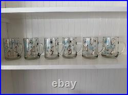Set of 6 pristine Vintage Atomic MCM Amoeba Turquoise & Gold mugs mid-century Set of 6 pristine Vintage Atomic MCM Amoeba Turquoise & Gold mugs mid-century
