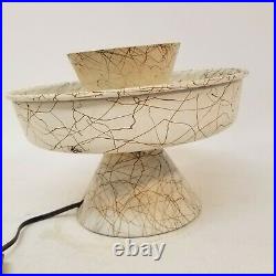 Small Vintage Mid Century Modern Splatter 3 Tier Table Lamp Shade Atomic W Globe