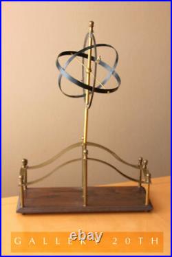 Space Age! Atomic MID Century Magazine Rack! Large Vtg 50s MCM Wood Brass Art