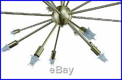 Sputnik Atomic Lamp Mid Century Light Chandelier Brushed Brass 50's Modern Eames