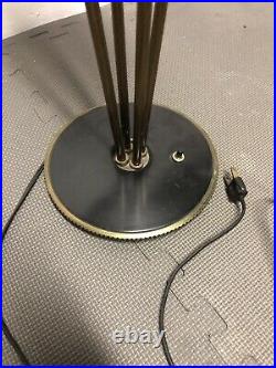 Stiffel Mid Century Modern Atomic Sputnik Table Lamp with Orig shade 1950s Vintage