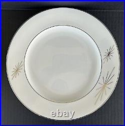 Syracuse China Polaris Atomic Star Dinner Plates 10.75 Set Of 6 MCM Mid Century