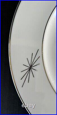 Syracuse China Polaris Atomic Star Dinner Plates 10.75 Set Of 6 MCM Mid Century