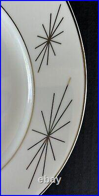 Syracuse China Polaris Atomic Star Dinner Plates 10.75 Set Of 6 MCM Mid Century