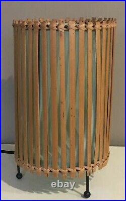 TIKI mid century hippy Boho chic bamboo Table LAMP! VIntage 50s 60s ATOMIC