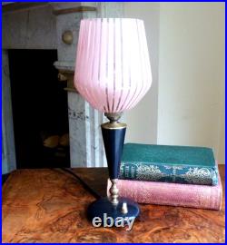 Table lamp base glass shade ITALY Atomic 1950s Vintage