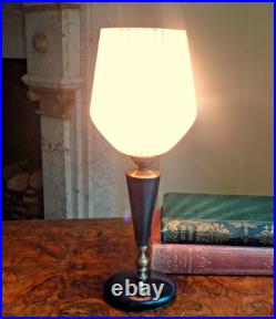 Table lamp base glass shade ITALY Atomic 1950s Vintage