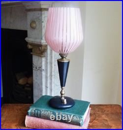 Table lamp base glass shade ITALY Atomic 1950s Vintage