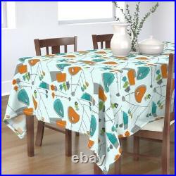 Tablecloth Kinetic Mobiles Mid-Century Modern Atomic Era Inspired Cotton Sateen