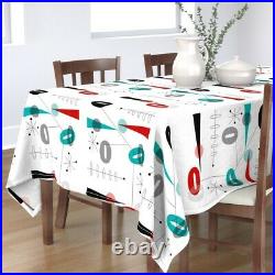 Tablecloth Retro Space Atomic Age Mid Century Modern Abstract Cotton Sateen