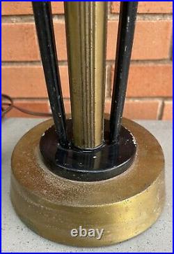 Unusual Vintage 50s 60s Metal Table Lamp Mid Century Modern Lighting Atomic Era