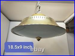 VIntage Mid century Modern Moe atomic flying saucer ceiling light Fixture Gold