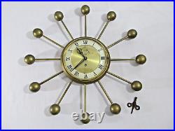 VTG Harris & Mallow Mid-Century Modern Abstract Atomic Star Wall Clock 17.5