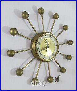 VTG Harris & Mallow Mid-Century Modern Abstract Atomic Star Wall Clock 17.5