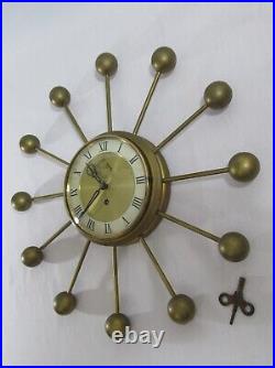 VTG Harris & Mallow Mid-Century Modern Abstract Atomic Star Wall Clock 17.5