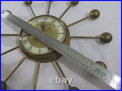 VTG Harris & Mallow Mid-Century Modern Abstract Atomic Star Wall Clock 17.5