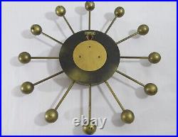 VTG Harris & Mallow Mid-Century Modern Abstract Atomic Star Wall Clock 17.5