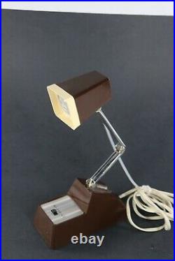 VTG Retro Mid Century Atomic Tensor Style Brown Desk Lamp