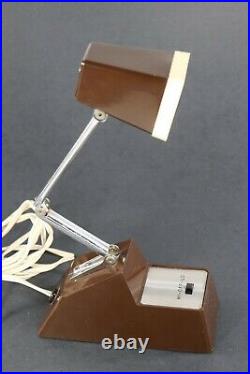 VTG Retro Mid Century Atomic Tensor Style Brown Desk Lamp