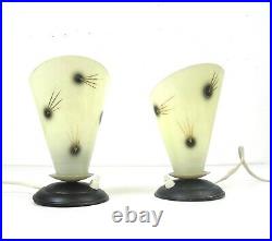 Very Rare Original Atomic 50s MID Century Pair Set Of2 Vintage Table Lamps