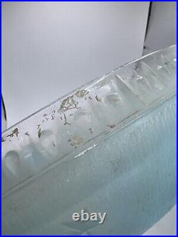 VinTaGe Blue Mid-Century AtoMiC Hanging Art Glass Starburst/Optic Ceiling Shade