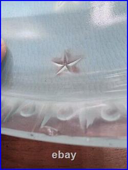 VinTaGe Blue Mid-Century AtoMiC Hanging Art Glass Starburst/Optic Ceiling Shade