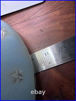 VinTaGe Blue Mid-Century AtoMiC Hanging Art Glass Starburst/Optic Ceiling Shade