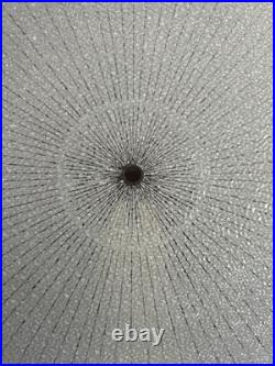 Vintage 15 Textured Glass Geometric Mid Century Atomic Ceiling Light Fixture
