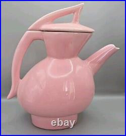 Vintage 1950s MCM Mid-century Modern MidMod Atomic Pink Ceramic Coffee Tea Pot