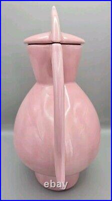 Vintage 1950s MCM Mid-century Modern MidMod Atomic Pink Ceramic Coffee Tea Pot