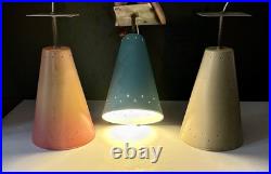Vintage 1950s Mid Century Retro Atomic Industrial Multicolor Light Fixtures Set